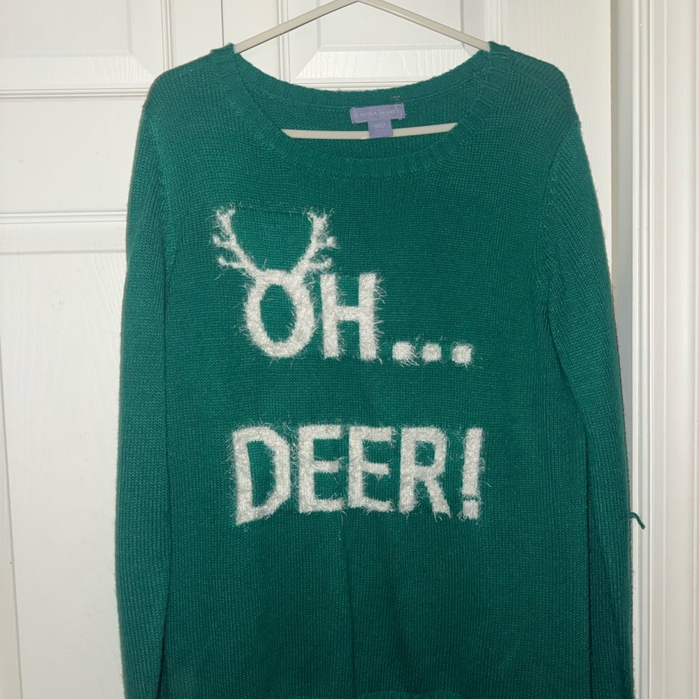Oh Deer! Green Sweater